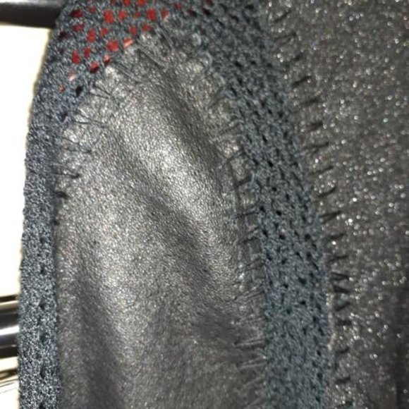 black long sleeve leather and stretch top large - Picture 3 of 3